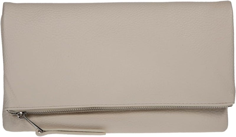 JNB Women's Faux Leather Zipper Foldover Clutch Purse with Tassel - Image 1